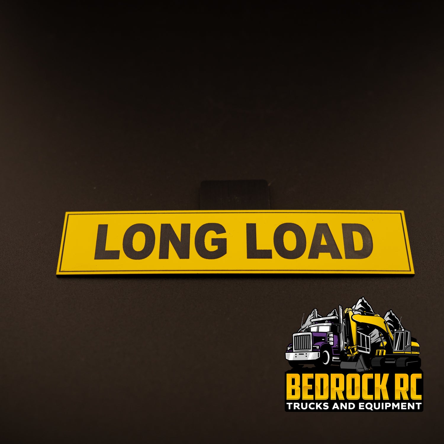 Bedrock Built Long Load Sign for 1/14 scale RC trucks – durable etched hard plastic sign, 152mm x 32mm, glue or bolt-on mounting option, Bedrock Built in-house